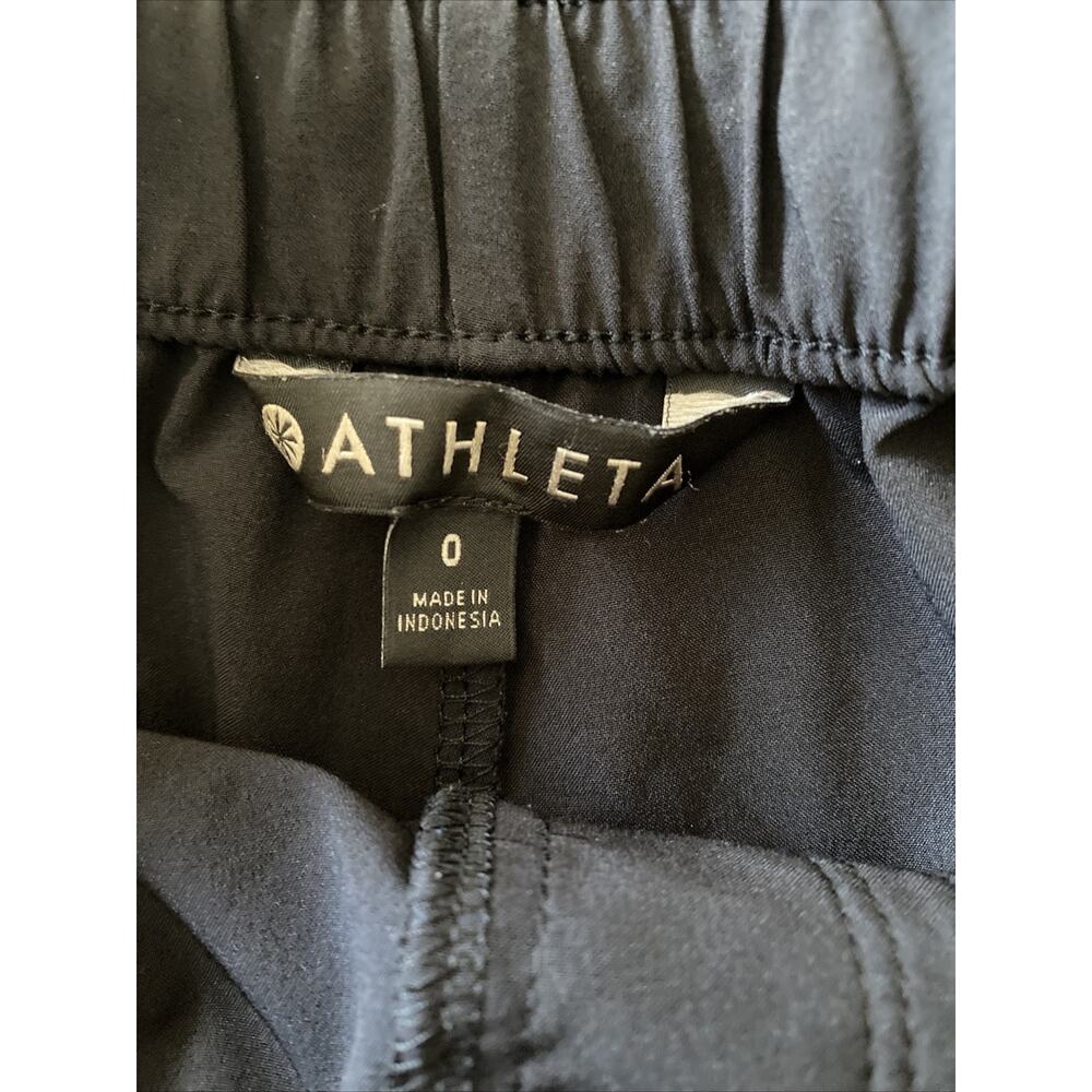 ATHLETA Skyline Short II Belted High Rise Black Paper Bag Stretch Women's Size 0 - Picture 3 of 4